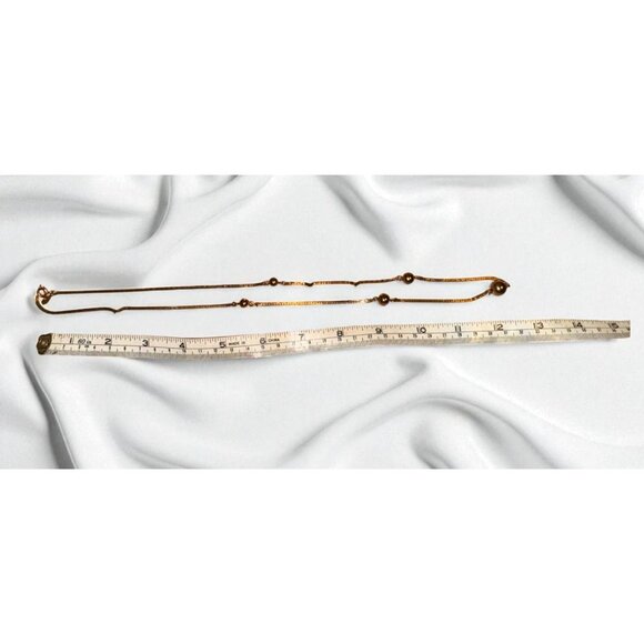 Vintage Gold-Tone Avon Necklace With Beaded Accents & Oval Tag - Picture 8 of 8